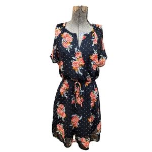 Daniel Rainn sheer Floral Polka Dot Rose dress